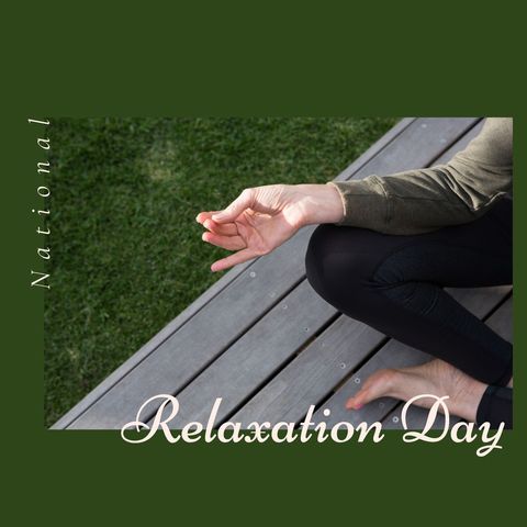 Celebrating national relaxation day with zen meditation outdoors