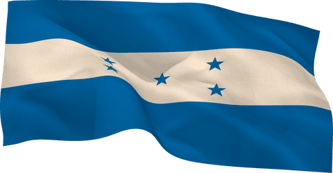Honduras transparent flag illustration on crisp background