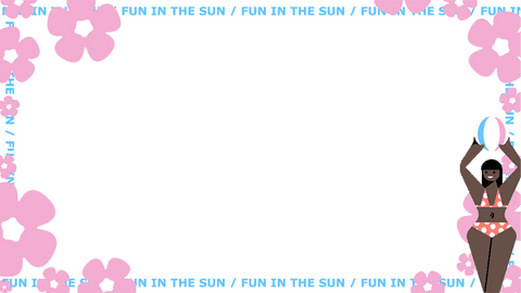 Transparent Beach Floral Frame with Playing Woman and Blue Copy Space - Download Free Stock Videos Pikwizard.com