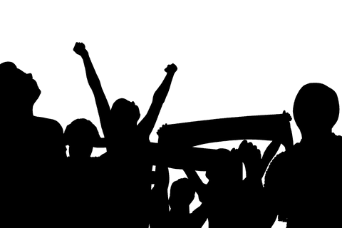 silhouette of enthusiastic crowd cheering on transparent background - Download Free Stock Videos Pikwizard.com
