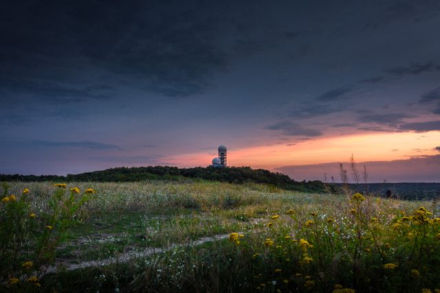Remote Radar Dome on Hilltop During Twilight - Download Free Stock Photos Pikwizard.com
