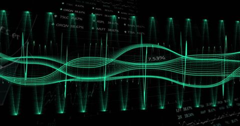 Digital Data Stream With Futuristic Green Waveform - Download Free Stock Images Pikwizard.com