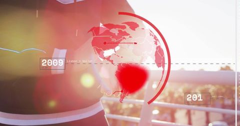 Digital Interface Displaying Global Data Network