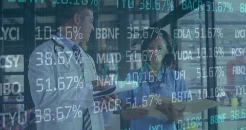 Healthcare Professionals Analyzing Medical Data in Modern Hospital