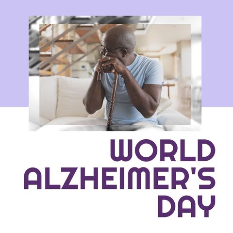 world alzheimer’s day: senior man with cane deep in thought - Download Free Stock Templates Pikwizard.com