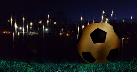 Soccer Ball Against Night Sky Abstract World Cup Scene - Download Free Stock Images Pikwizard.com