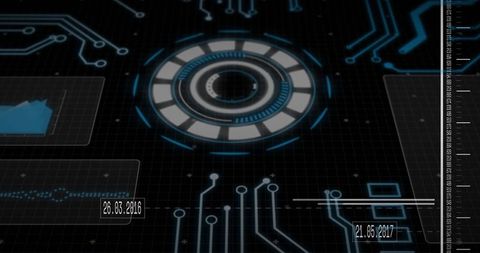 Futuristic Digital Interface with Circuits and Graphs - Download Free Stock Images Pikwizard.com