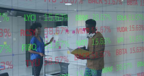 Coworkers Planning Strategy with Stock Market Data Overlay