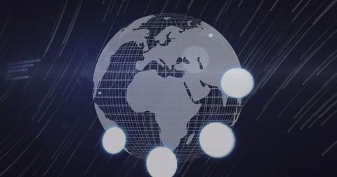 Digital global network with data connections around the world