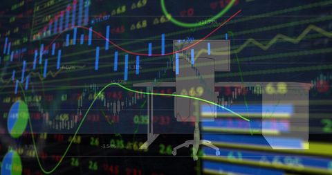 Dynamic Stock Market Data Display with Vibrant Graph Overlays - Download Free Stock Images Pikwizard.com