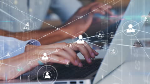 Human Connections Digital Networking Over Laptops