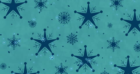 Falling Snowflakes Animation on Green Background for Christmas