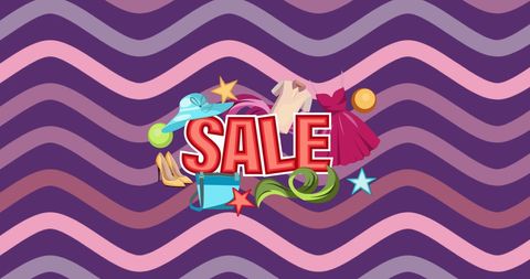 Fashion Sale Advertisement with Colorful Background