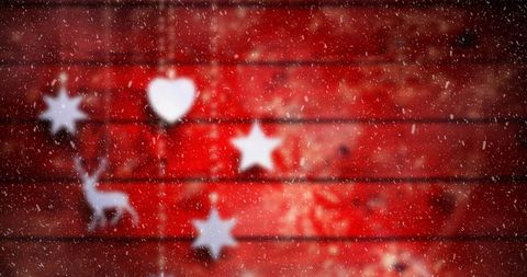 Festive Christmas Decorations on Vintage Red Background