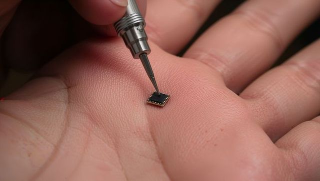 Precision placing of microchip in hand: bridging technology and biometrics