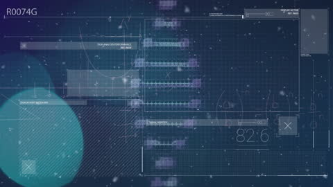 Futuristic Digital Interface Displaying Data Processing