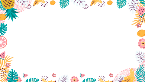 vibrant tropical border frame with fruits and foliage on transparent background - Download Free Stock Videos Pikwizard.com