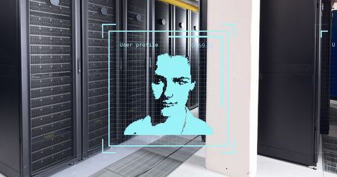 Digital User Profile Interface in Server Room - Download Free Stock Images Pikwizard.com