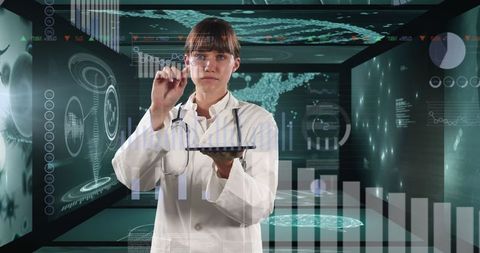 Innovative Female Doctor Using Digital Healthcare Technology - Download Free Stock Images Pikwizard.com