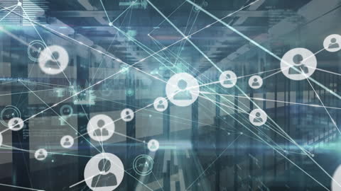 Global Network Connections in High-Tech Server Room