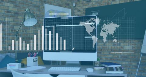 Digital Data Analytics on Computer in Modern Office Setting - Download Free Stock Images Pikwizard.com