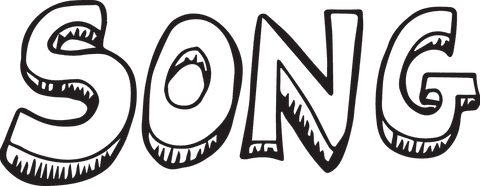 Digital Song Text Illustration on Transparent Canvas