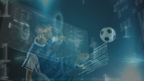 Soccer Player with Digital Interface and Binary Code
