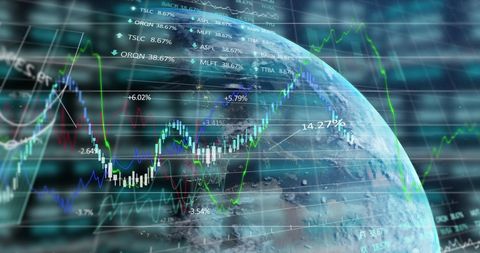 Global Financial Data and Analytics Over Earth - Download Free Stock Images Pikwizard.com