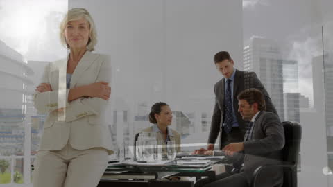 Confident Business Team During Meeting in Modern Office