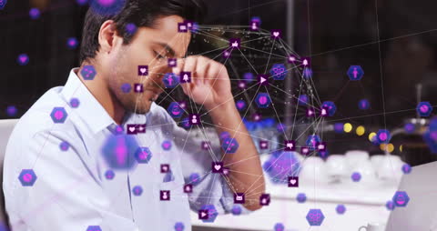 Businessman Analyzing Social Network Integration Concept