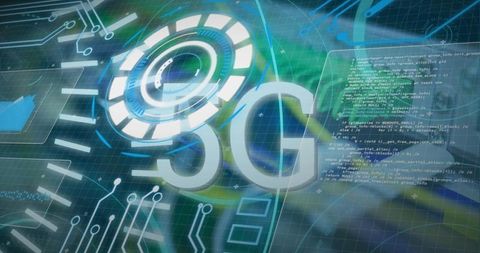 Bright Future of 5G Technology with Data Processing Illustration - Download Free Stock Images Pikwizard.com
