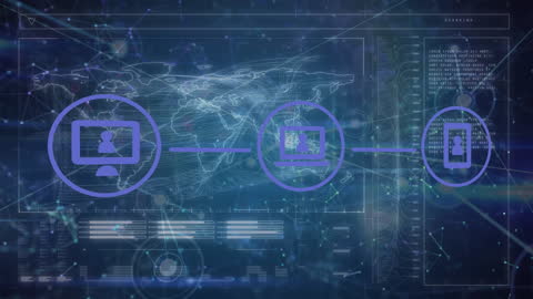Global Networking and Data Processing Animation for Digital Communication