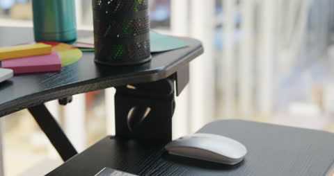 Modern Desk Setup in Office with Materials