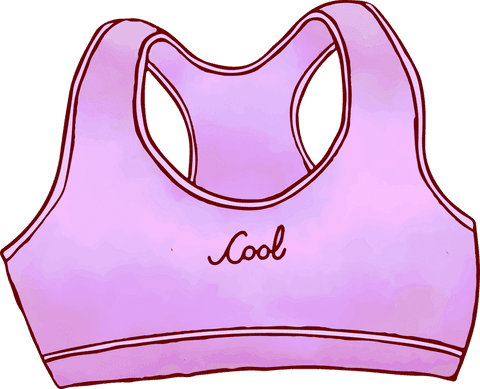 Minimalist Pink-Lavender Gradient Sports Bra with Racerback on Transparent Background