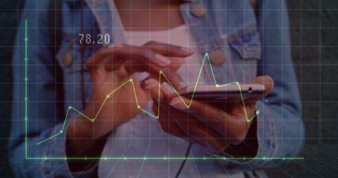 Digital Analytics with Overlay of Graphs on Smartphone Use - Download Free Stock Images Pikwizard.com