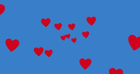 Floating Red Hearts on Blue Background - Download Free Stock Images Pikwizard.com
