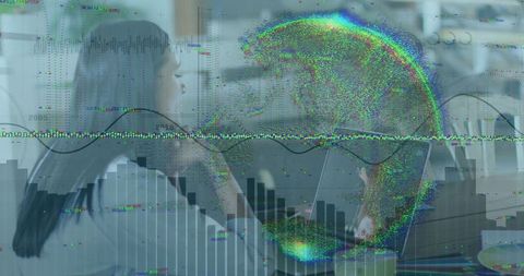 Global technology network overlay with virtual meeting scene