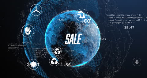 Digital Earth Hologram with Environmental Metrics Visualization