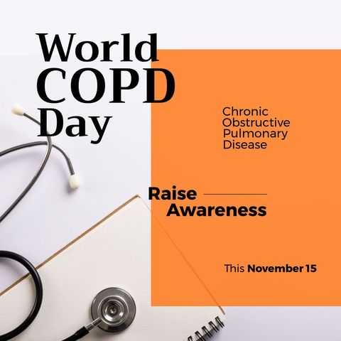 World COPD Day Awareness Concept with Stethoscope and Orange Background