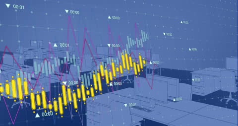 Digital Data Analytics with Composite Office Background