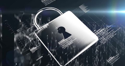 Digital Padlock Symbolizing Cybersecurity in Technological Landscape - Download Free Stock Images Pikwizard.com