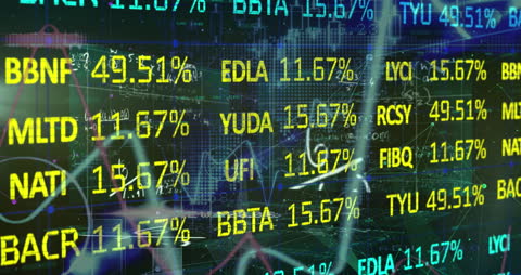 Dynamic Stock Market Analysis Interface with Digital Graphics