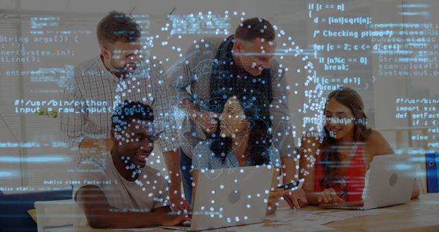 Diverse Team Collaborating on Data Science Project with Programming Imagery Merge - Download Free Stock Images Pikwizard.com