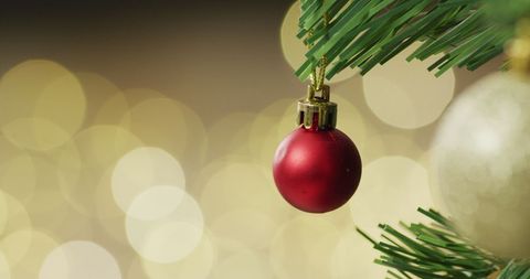 Festive Christmas Tree Bauble with Soft Bokeh Lights - Download Free Stock Images Pikwizard.com