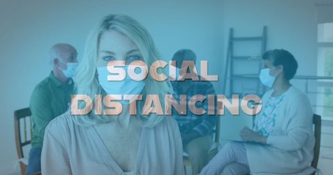 Seniors Practicing Social Distancing and Wearing Face Masks