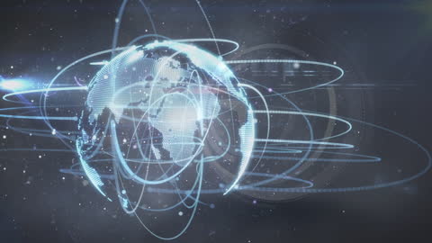 Digital Globe Hologram with Network Connections