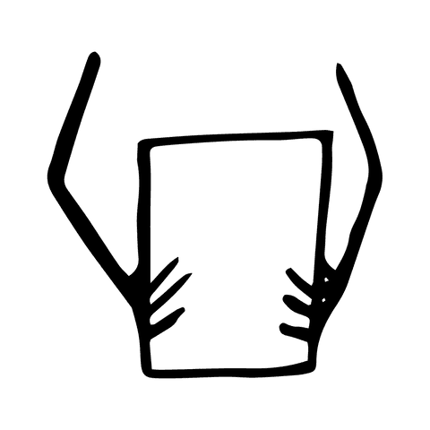 Hands holding tablet icon on transparent background