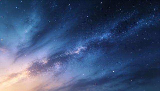 Milky Way Arching Over Twilight Rural Horizon with Nebula Glow and Star Field