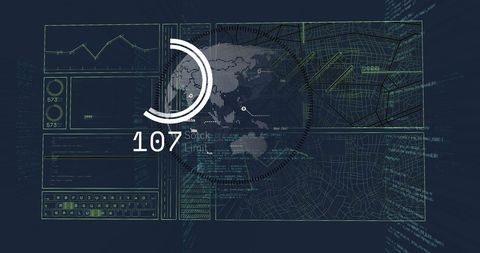 Digital Interface with Data Processing and Global Mapping - Download Free Stock Images Pikwizard.com