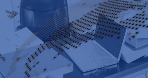 Digital data processing over office desk